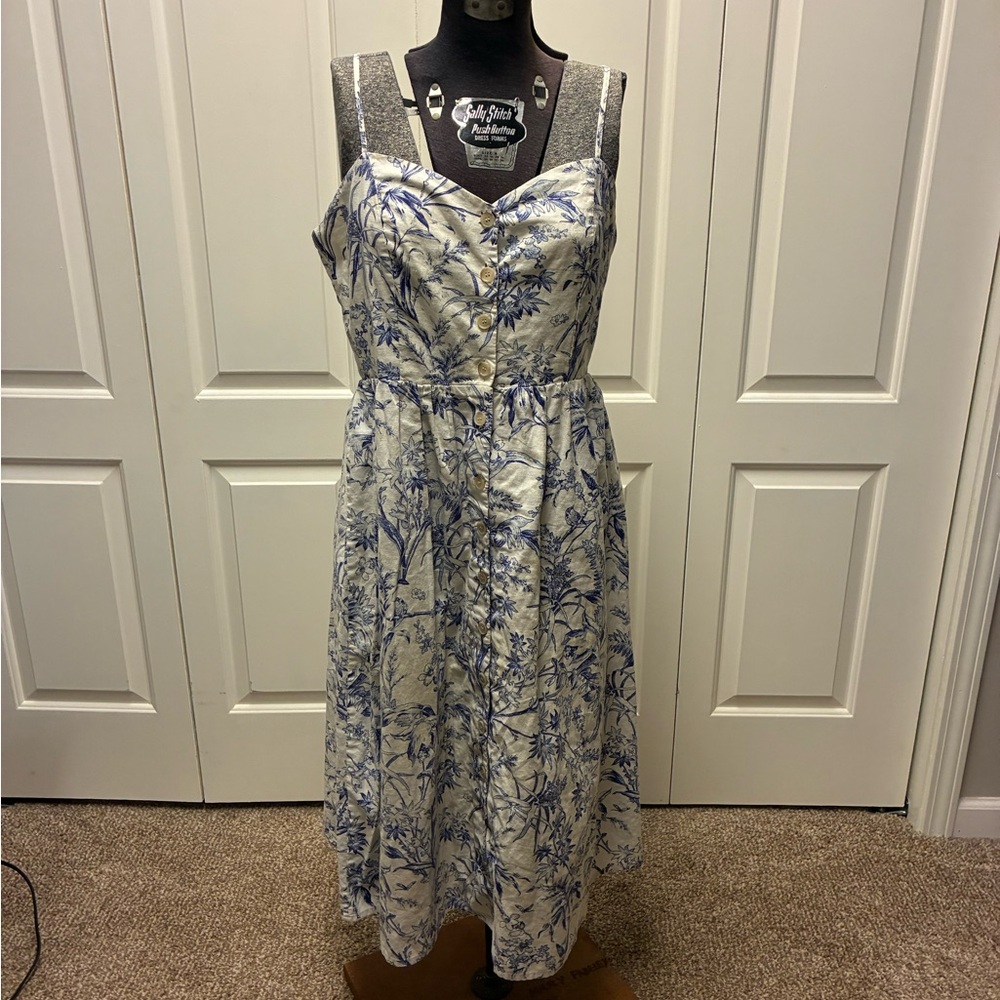 H&M Cream and Blue floral dress